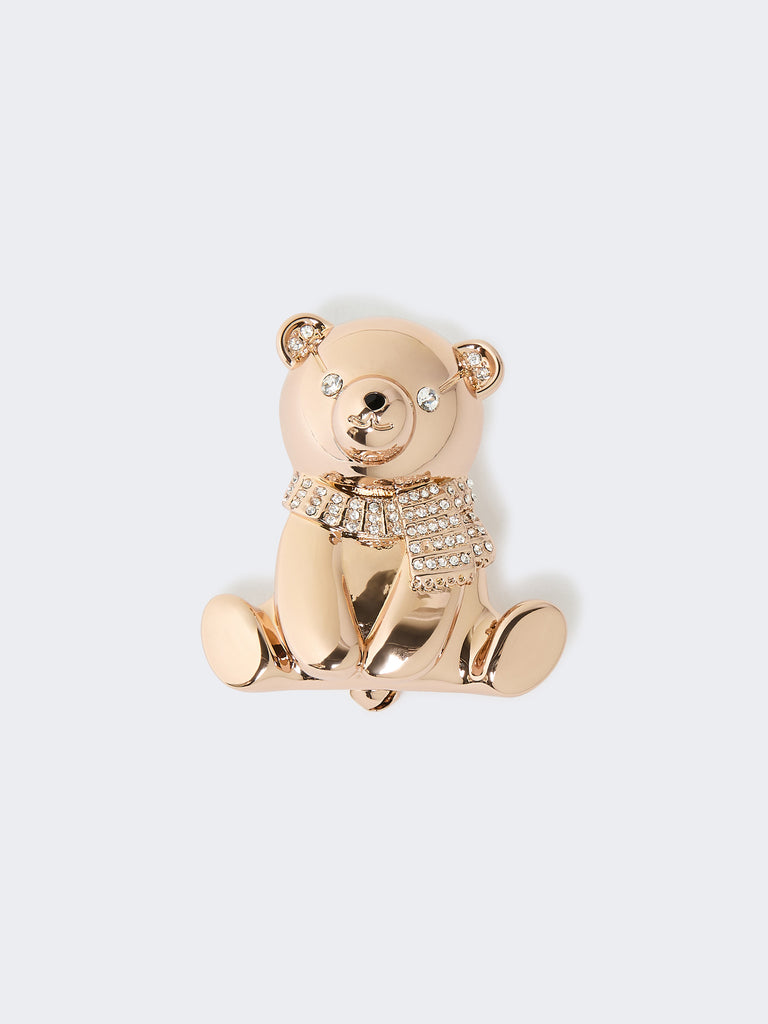 max mara metal brooch with rhinestones