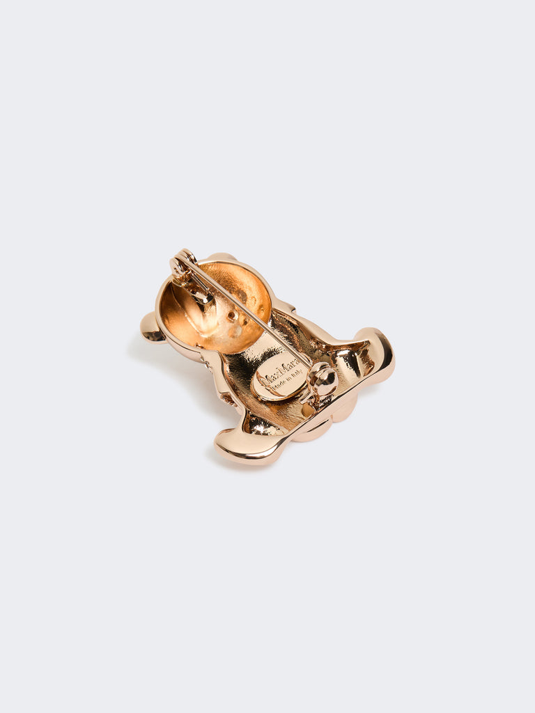 max mara metal brooch with rhinestones