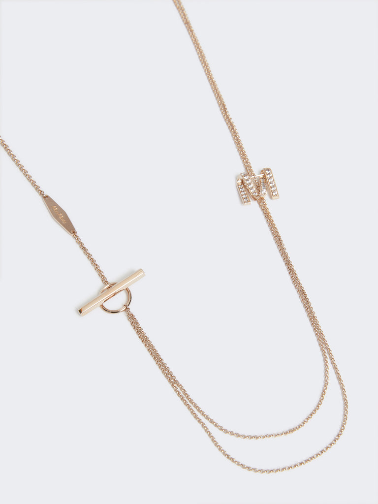 max mara long necklace with monogram details