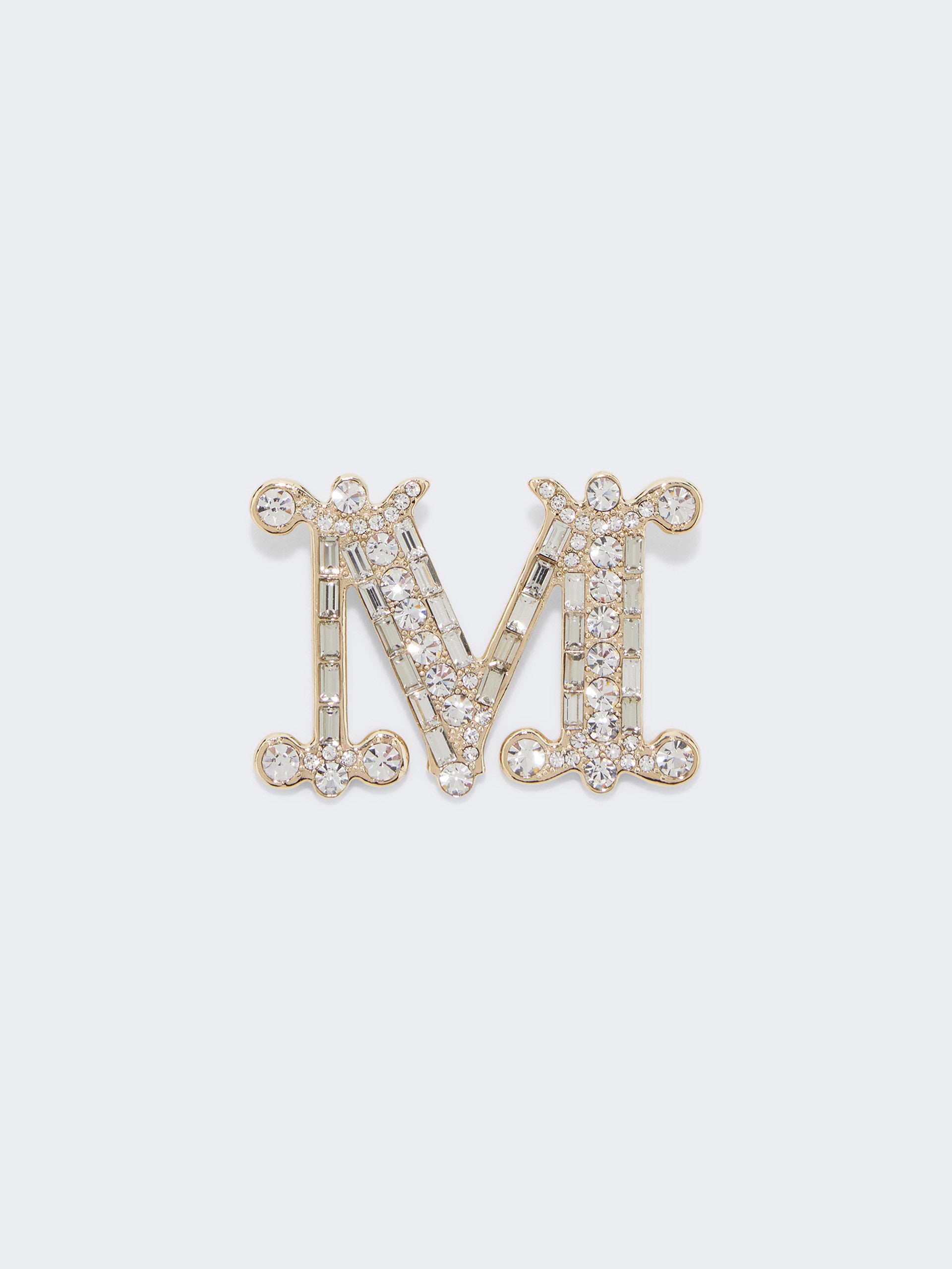 max mara crystal-adorned monogram brooch for women
