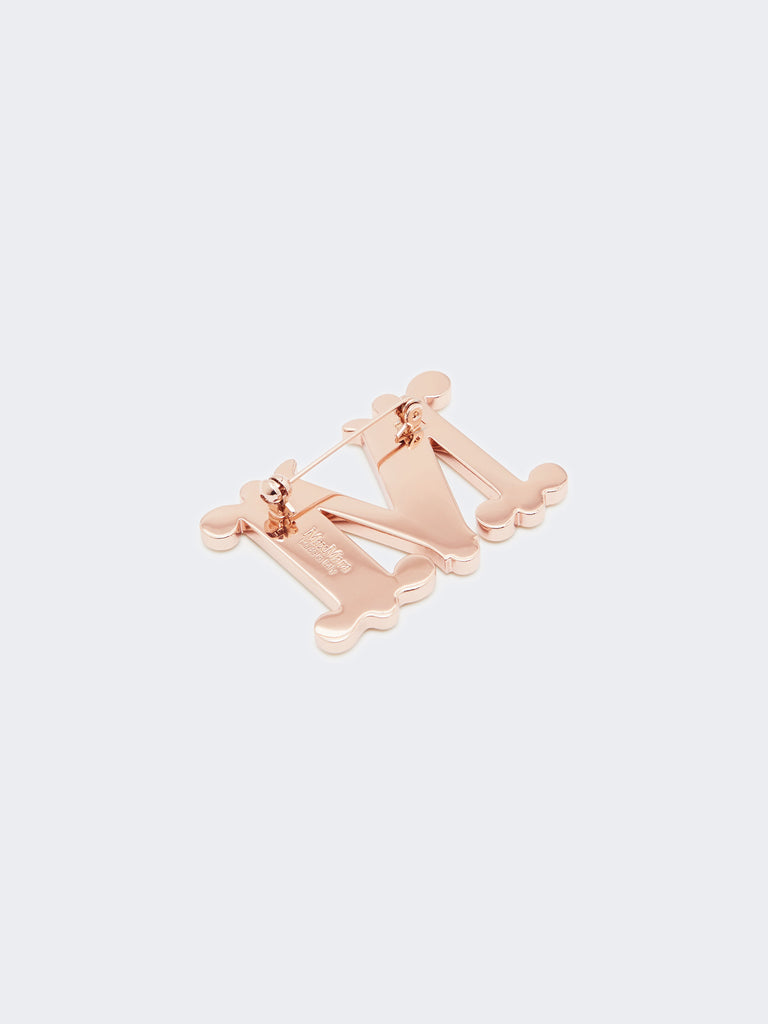 max mara crystal-adorned monogram brooch