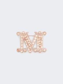 Crystal-Adorned Monogram Brooch for Women - Pink - Max Mara UAE