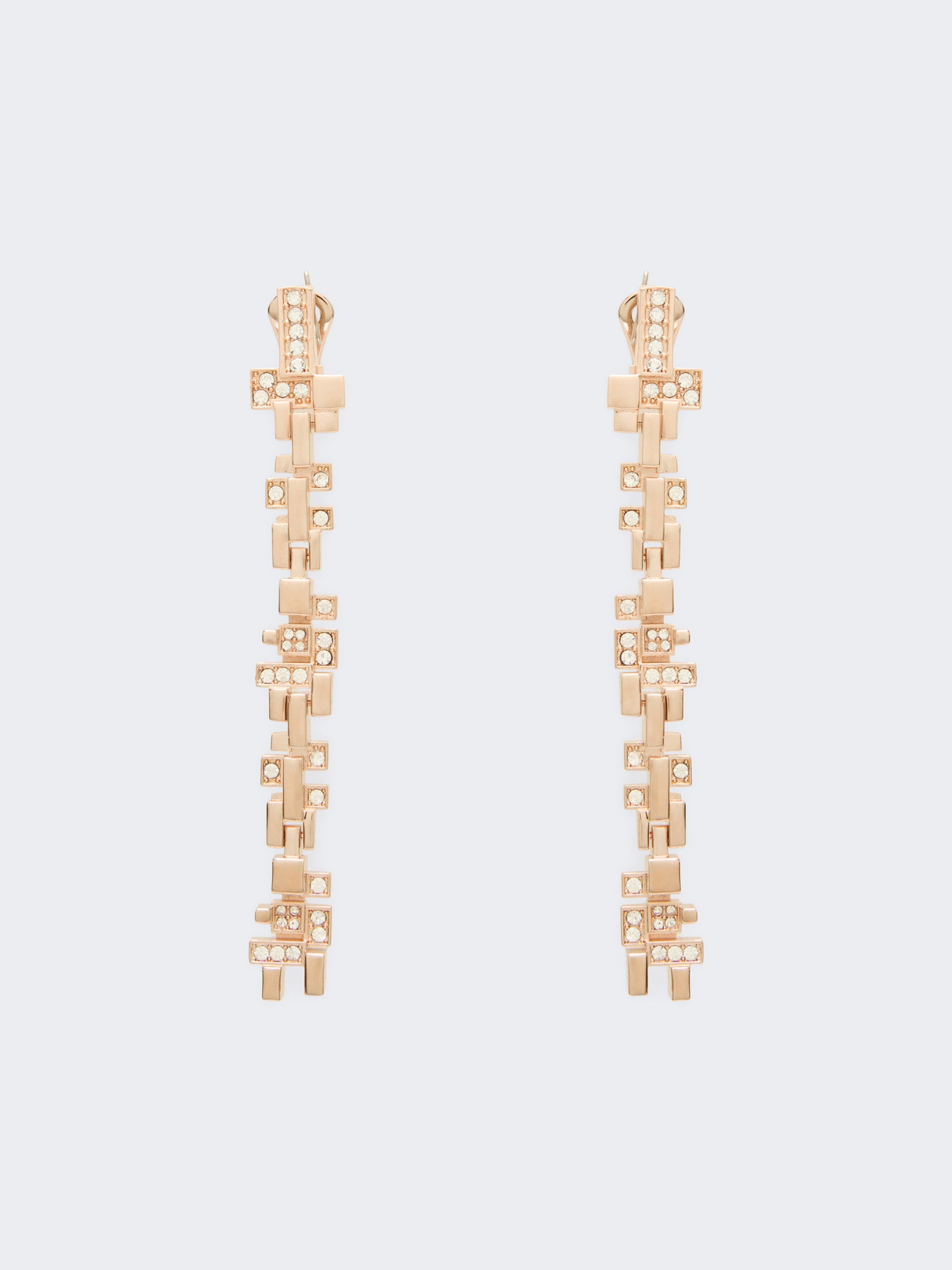 max mara metal and rhinestone pendant earrings for women