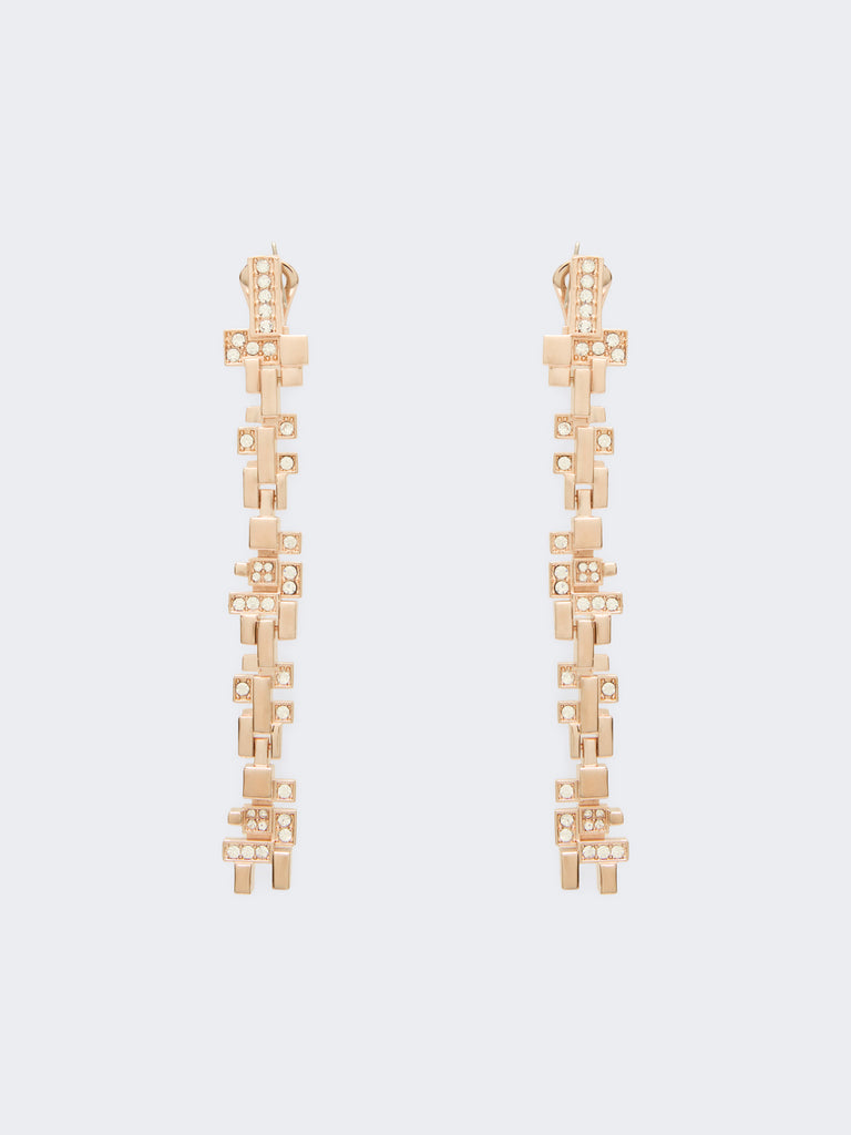 max mara metal and rhinestone pendant earrings