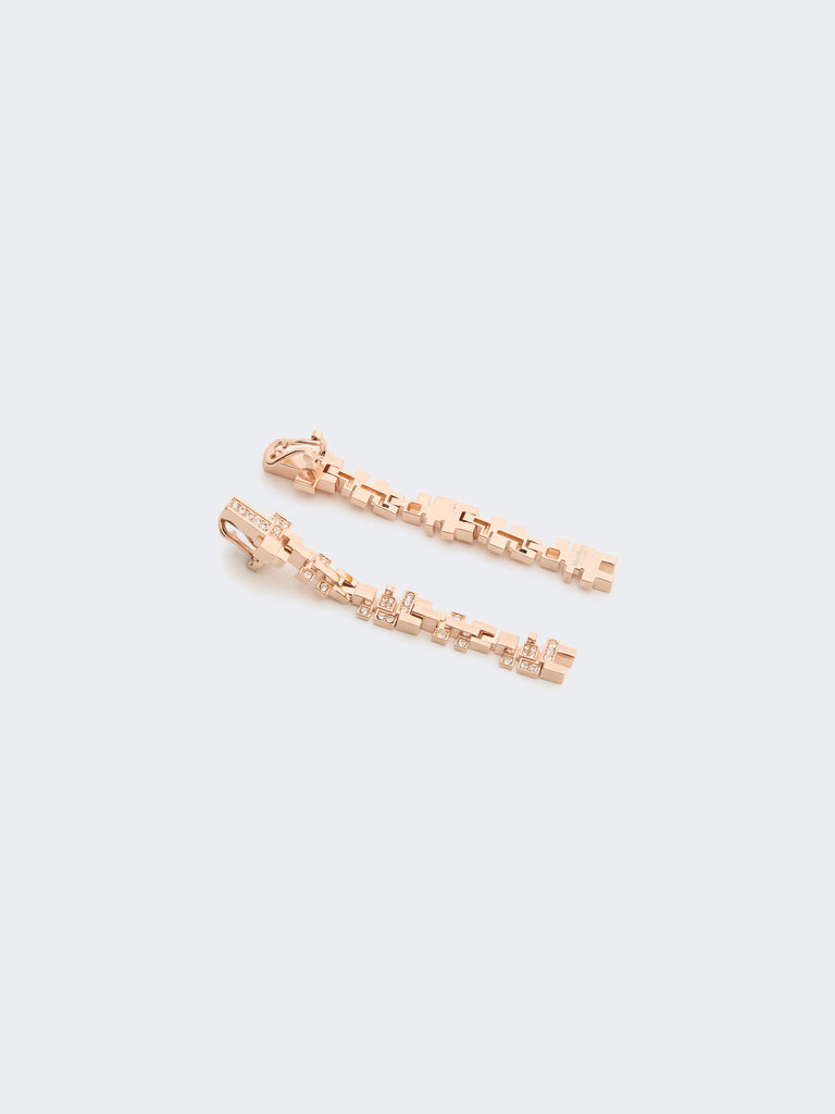 max mara metal and rhinestone pendant earrings