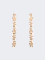 max mara metal and rhinestone pendant earrings for women