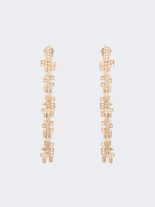 max mara metal and rhinestone pendant earrings for women