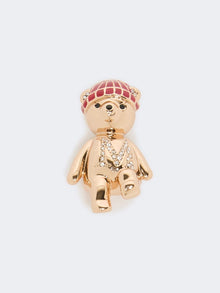 Metal teddy bear brooch