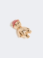 Metal teddy bear brooch