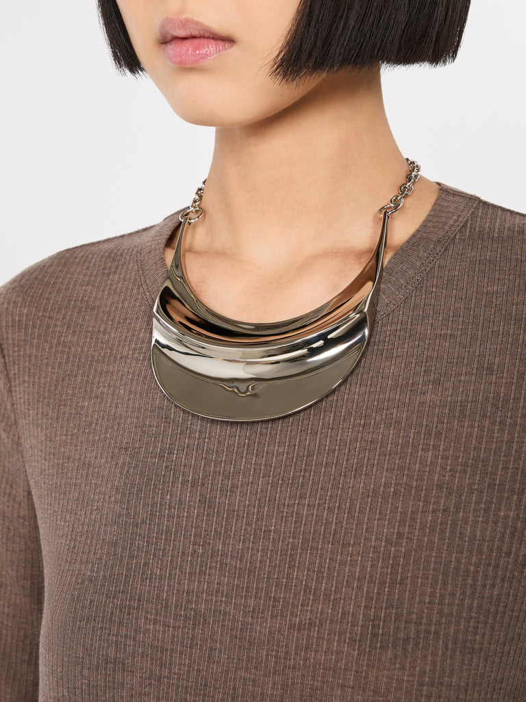 max mara metallic necklace with large pendant