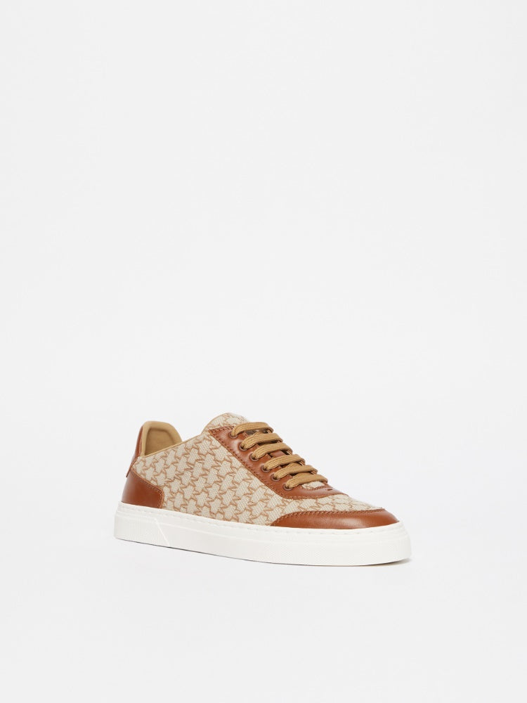 Jacquard-knit monogram sneakers