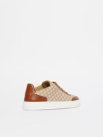 Jacquard-knit monogram sneakers