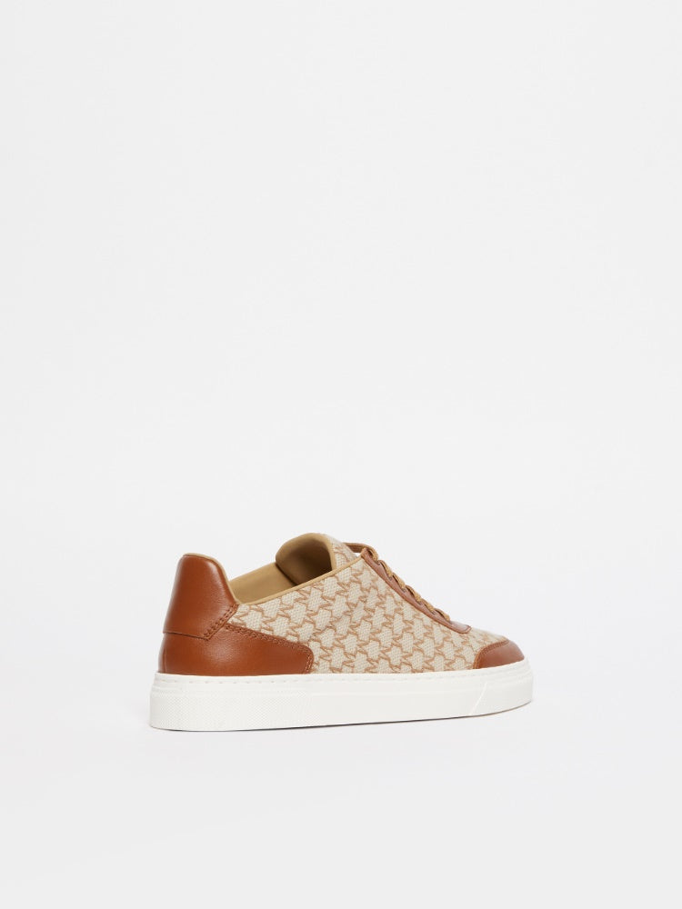 Jacquard-knit monogram sneakers