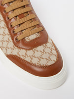Jacquard-knit monogram sneakers