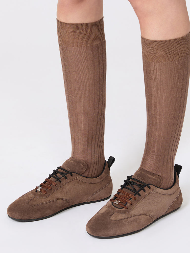 max mara flat split-leather trainers
