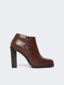 Smooth Leather Booties for Women - Cocoa - Max Mara UAE