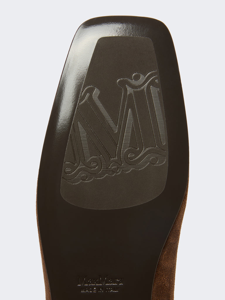 max mara studded split leather boots