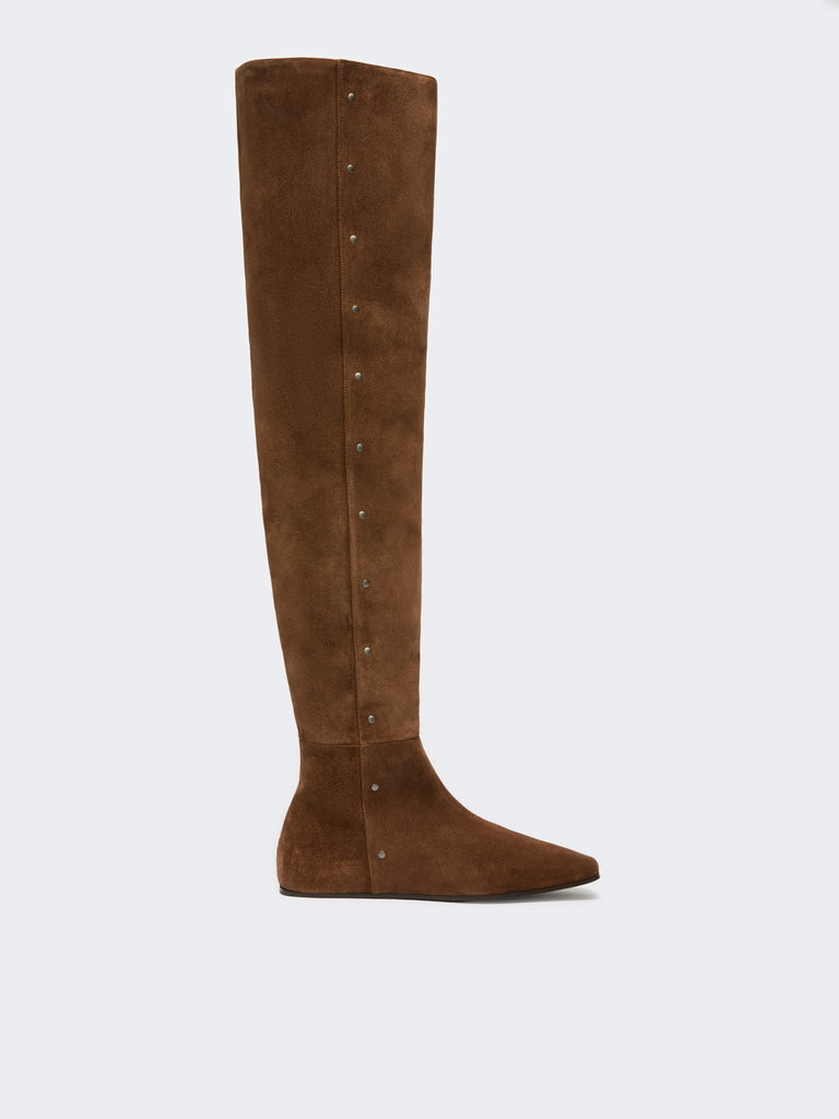 max mara studded split leather boots