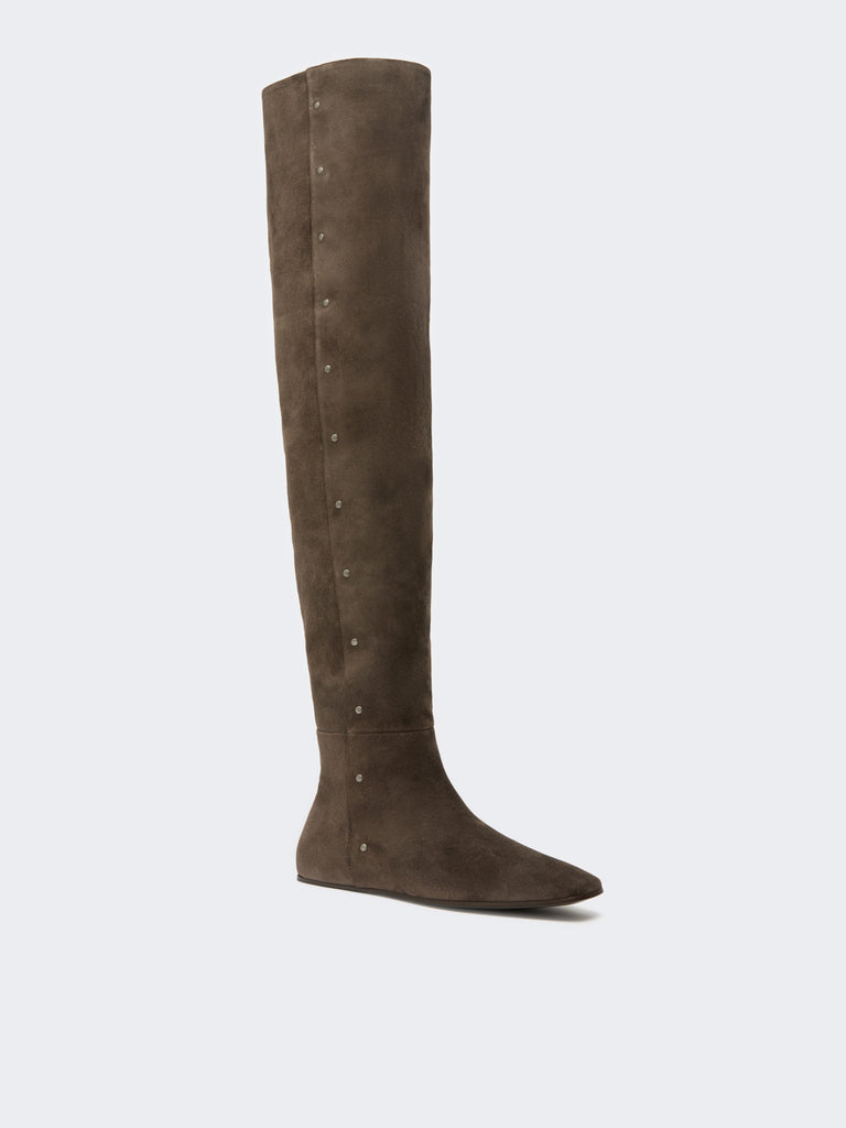 max mara studded split leather boots
