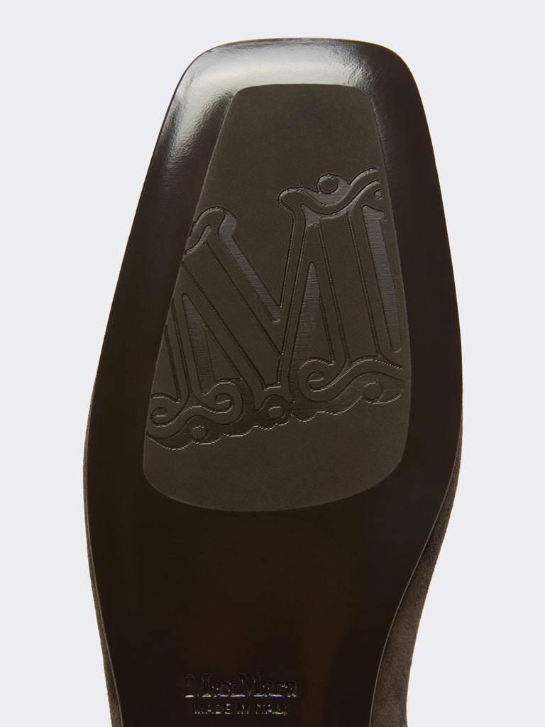 max mara studded split leather boots