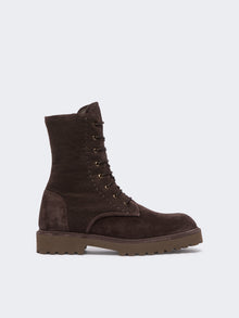 max mara cashmere and suede combat boots for women