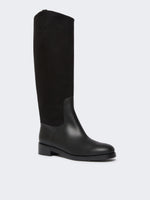 Camel And Leather Boots for Women - Black - Max Mara UAE