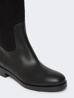 Camel And Leather Boots for Women - Black - Max Mara UAE