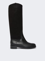 Camel And Leather Boots for Women - Black - Max Mara UAE