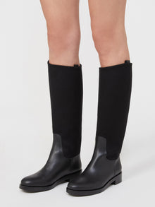 Camel And Leather Boots for Women - Black - Max Mara UAE