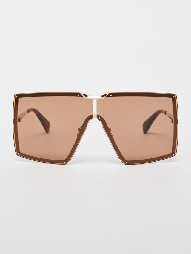 Oversized Square Sunglasses for Women - Brown - Max Mara UAE