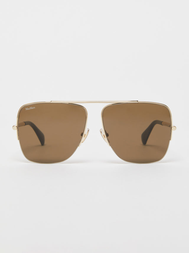 Metal Aviator Sunglasses for Women - Olive Green - Max Mara UAE