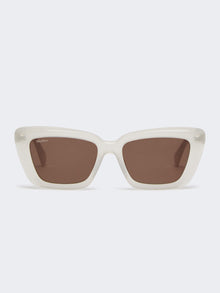 Acetate Butterfly Sunglasses for Women - White - Max Mara UAE