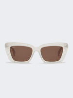 Acetate Butterfly Sunglasses for Women - White - Max Mara UAE