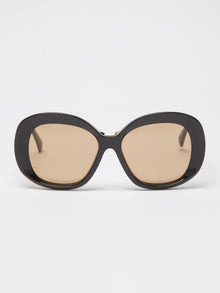 Oversized Round Sunglasses for Women - Amber Brown - Max Mara UAE