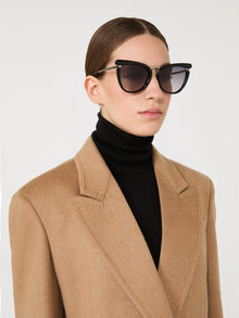 Acetate Butterfly Glasses for Women - Black - Max Mara UAE