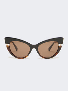 Acetate Cat-Eye Glasses for Women - Tawny Bronze Brown - Max Mara UAE
