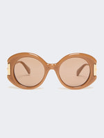 Round Acetate Glasses for Women - Camel - Max Mara UAE