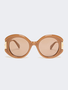 Round Acetate Glasses for Women - Camel - Max Mara UAE