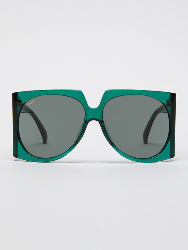 Oversized Square Sunglasses for Women - Dark Green - Max Mara UAE