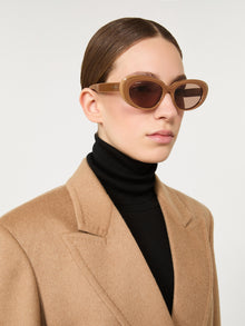 Oval Sunglasses for Women - Camel - Max Mara UAE
