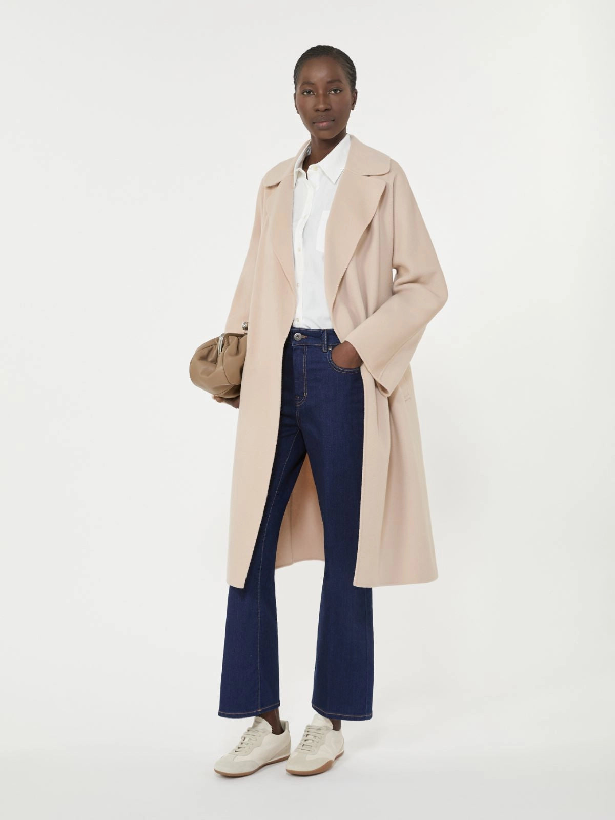 max mara double-faced wool-blend robe coat for women