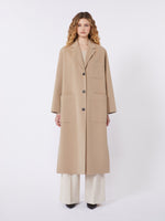 Double-faced wool-blend coat