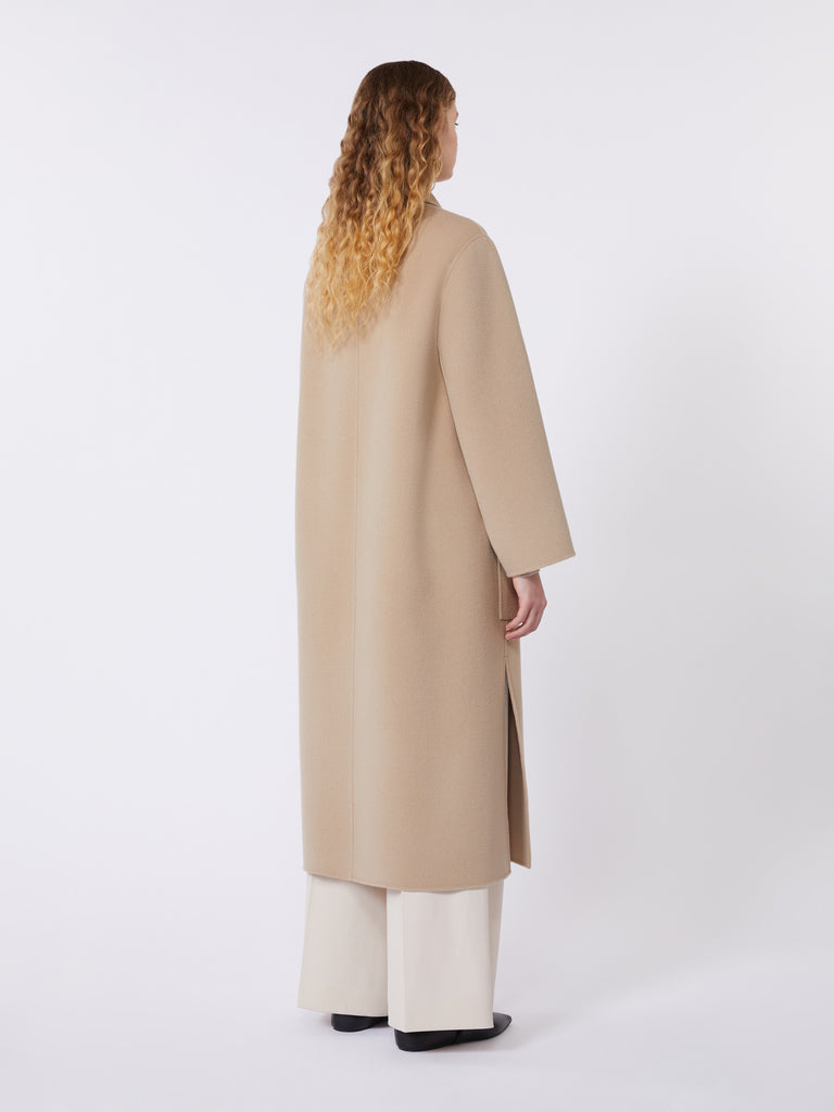 Double-faced wool-blend coat