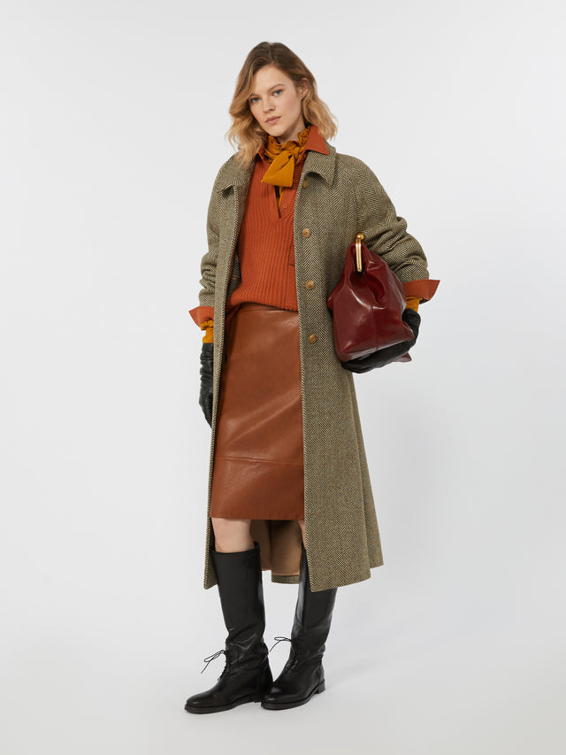 Double-Faced Wool Coat for Women - Green - Max Mara UAE