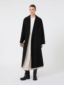 Double Wool-Blend Coat for Women - Black - Max Mara UAE