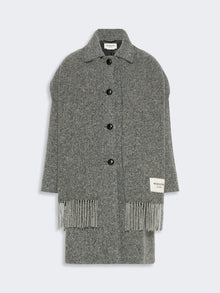Wool-Blend Tweed Coat for Women - Dark Grey - Max Mara UAE