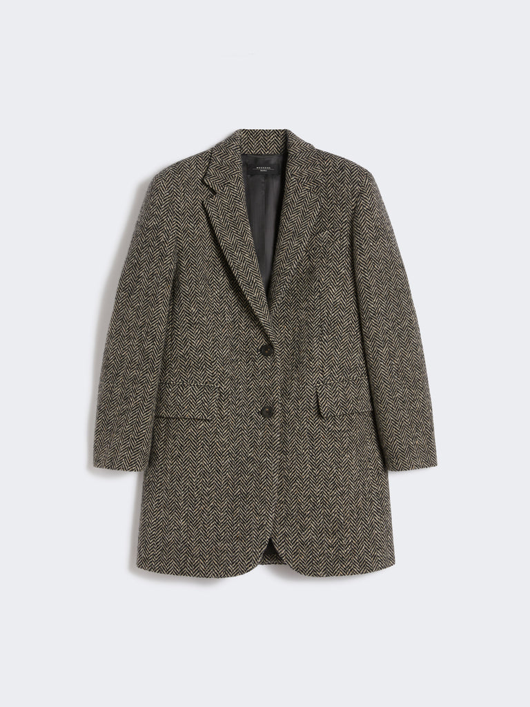Single-breasted tweed coat