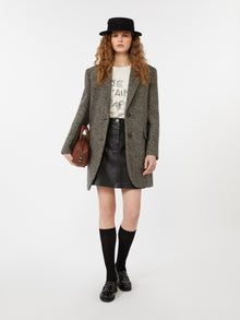 Single-breasted tweed coat