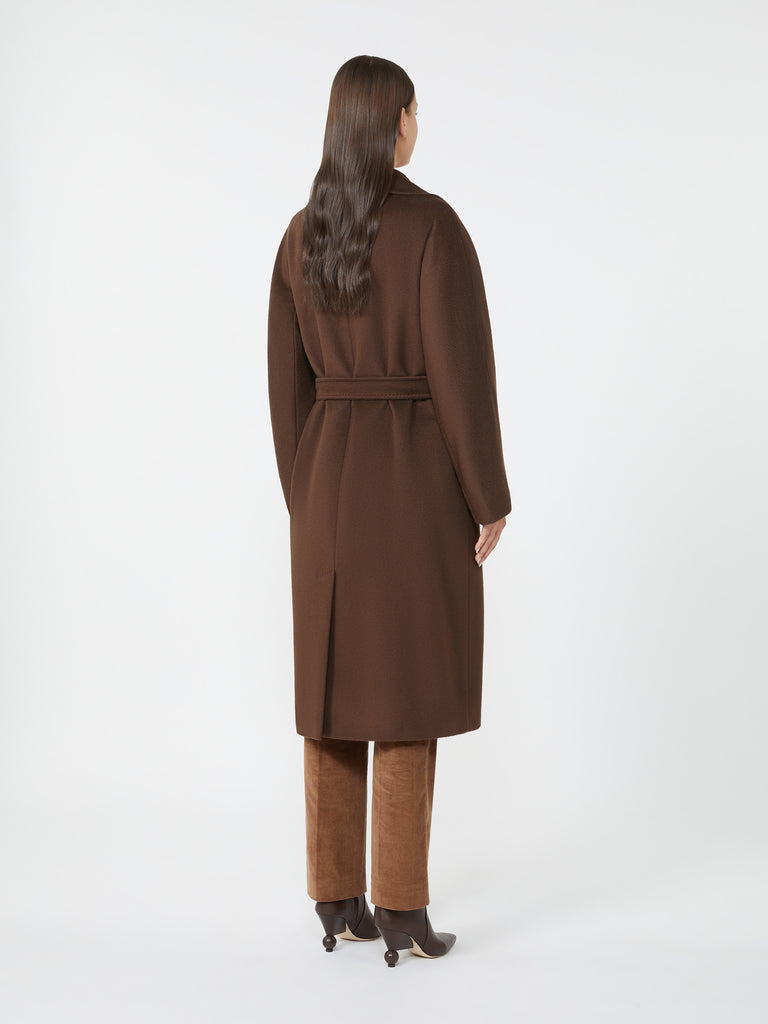 Double-breasted wool midi coat