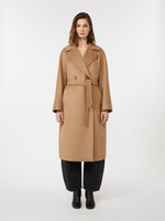 Double-Breasted Wool Coat for Women - Camel - Max Mara UAE